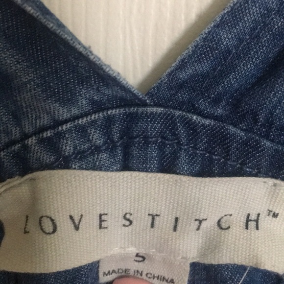 💖Lovestitch Dree tencel  shorts overalls, small, blue stonewashed - Picture 8 of 8